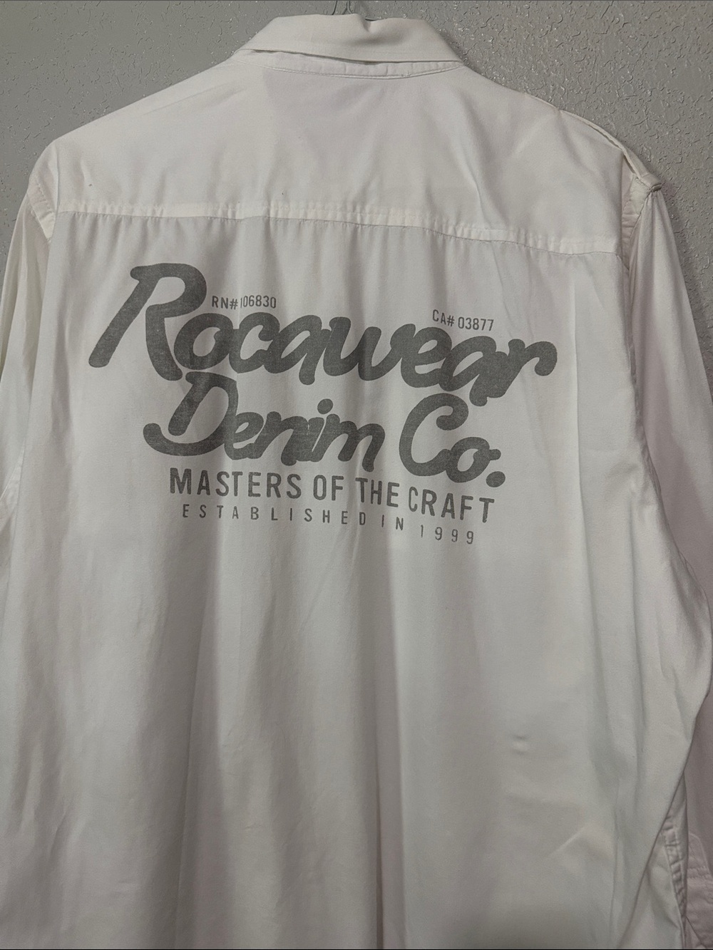 Rocawear White Shirt Jacket with Gray Logo Print